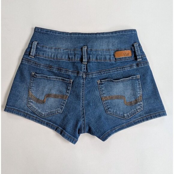 YMI High Rise Triple Button Denim Shorts Size 3/26 - Picture 2 of 8